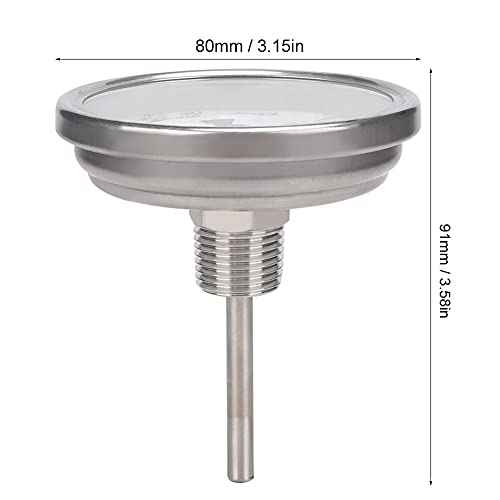 1 2 NPT Stainless Steel Dial Thermometer 1 2 NPT Homebrew Kettle Thermometer Weldless with O Rings 0 to 220F Kettle Stainless Steel Brew Pot