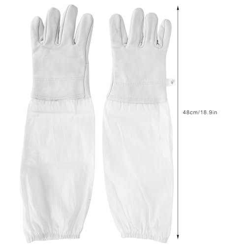 Beekeeping Gloves with Long Protective Sleeves Elastic Cuffs Beekeeper Beekeeping Supplies XL Ergonomic Design Breathable Comfortable for Men Women Beekeepers Faux Goatskin Black