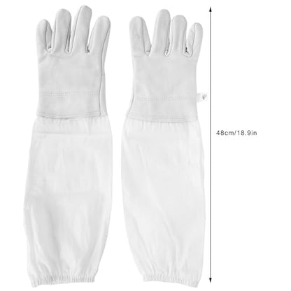 Beekeeping Gloves with Long Protective Sleeves Elastic Cuffs Beekeeper Beekeeping Supplies XL Ergonomic Design Breathable Comfortable for Men Women Beekeepers Faux Goatskin Black