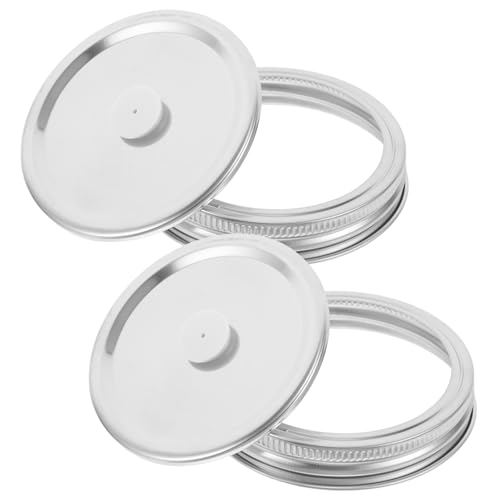 LABRIMP 2pcs Stainless Steel Vacuum Sealer Lids Kit for Food Storage and Fermentation Split Design Reusable and Safe Fits Mouth Jars Easy to Use and Clean