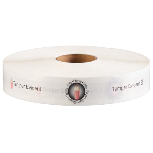 Zonon 600 Pcs Safe Secure Tamper Evident Seals for Drink Lids, Food Delivery Stickers Sealed for Freshness Labels Drink Food Coffee Milk Tea Ice Cream Seal Stickers 600 Pieces Per Roll (Transparent) - color: Transparent