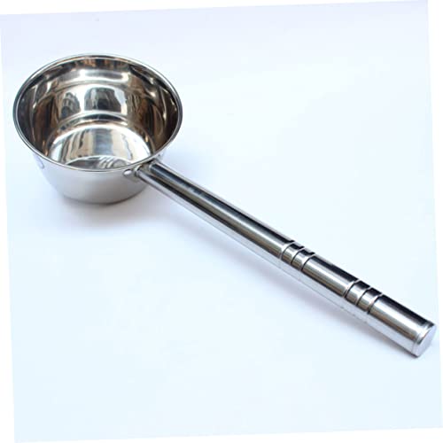 Cabilock Ergonomic Long Spoon for Stirring Stainless Steel Ladle Handle for Cooking Kitchen Gadget for Soup and Water - size: 59X14CM