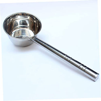 Cabilock Ergonomic Long Spoon for Stirring Stainless Steel Ladle Handle for Cooking Kitchen Gadget for Soup and Water - size: 59X14CM