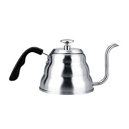 Pour over Coffee Kettle, Gooseneck Kettle, 304 Stainless Steel Coffee Gooseneck Kettle with Thermometer Easy Pour Teapot for Home Brewing(1.2L-White)