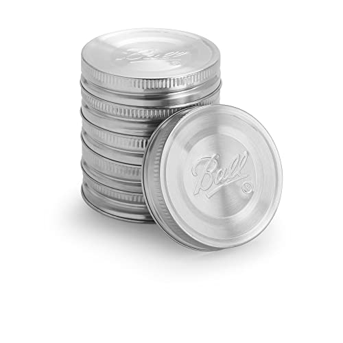 Ball Jar Stainless Steel One-Piece Mason Jar Lids, Wide Mouth, 6-Pack,Silver - style: 6 Count Wide Mouth for Storage