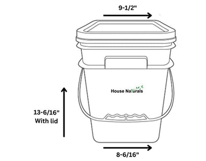 House Naturals 4 Gallon Square Food Grade Bucket Pail with Plastic Handles and Lid (Pack of 3) Made in USA containers (Pink - Black lids) - color: Pink - Black Lids