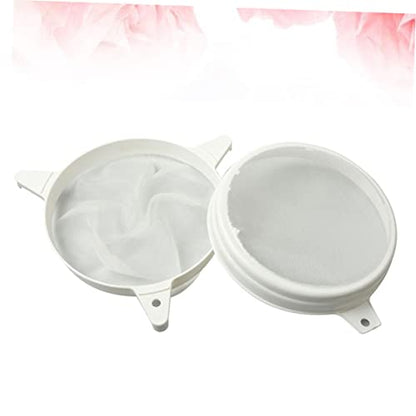 1PC Plastic Double Sieve Honey Filter Nylon Strainer for Beekeeping Impurity Removal Beekeeping Tool for Honey Processing White