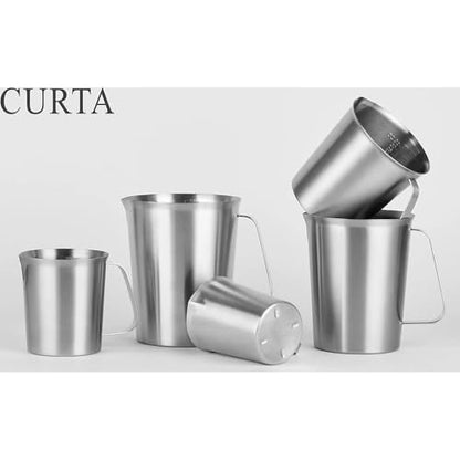 CURTA 18/8 Stainless Steel Measuring Cup with Handle and Pour Lip 32 OZ (4 Cup, 1000 ML) - color: Flat Handle, size: 32 OZ (4 Cup, 1000 ML)