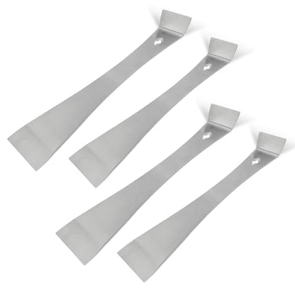 4-Piece 17005 Stainless Steel Pry Bar Scraper Set, 9.25" and 6.7" Trim Puller, Small Flat Pry Bar, Silver Beekeeping Hive Scraper, Bee Hive Hand Tool, 2 Sizes - color: 4-pack
