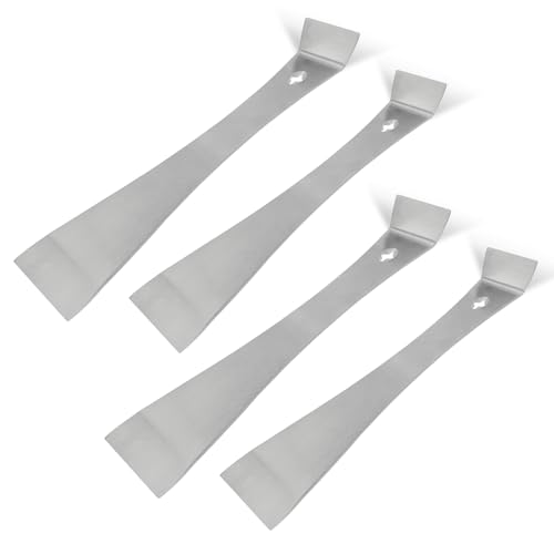 4-Piece 17005 Stainless Steel Pry Bar Scraper Set, 9.25" and 6.7" Trim Puller, Small Flat Pry Bar, Silver Beekeeping Hive Scraper, Bee Hive Hand Tool, 2 Sizes - color: 4-pack