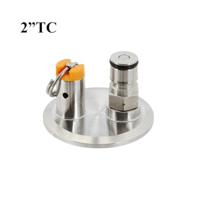 Home Brewing 2" Tri-clamp End Cap with PRV and Ball Lock Gas Post Dry Hopper Lid Closed Pressure Transfer Homebrew Conical Fermenter Parts Brewing Accessories