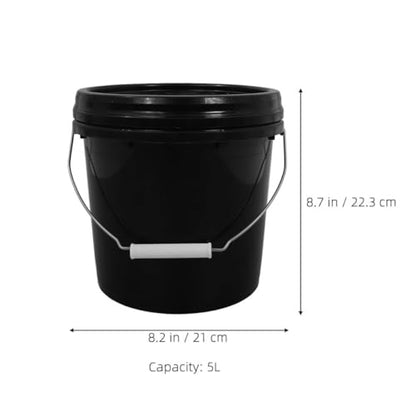 Plastic Bucket with Lid 5l Food Grade Pail with Handle Small Sealed Water Container for Household Storage, Camping, Fishing, and Cleaning Use