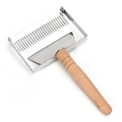 Zerodis Wild Bird Wildlife Accessories Fork Stainless Steel Scraper with Wood Handle for Honey Beehive Apicultural Equipment Beekeeping Tool Beekeeping Uncapping