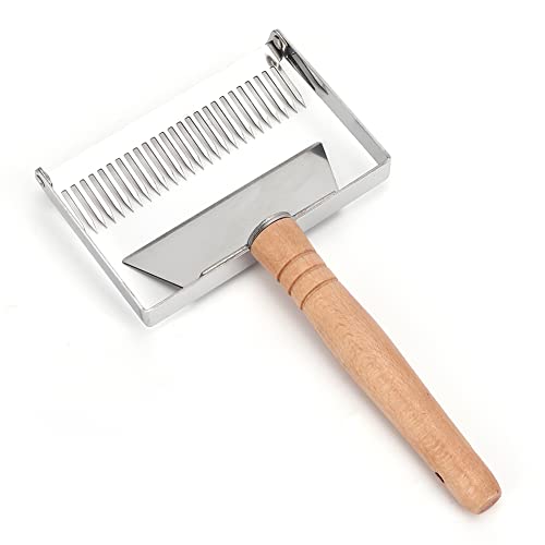 Eujgoov Uncapping Fork for Uncapping Fork, Honey Shovel Beekeeping, Wide Scraper Tool with High Strength Tines, Stainless Steel Material, Ergonomic Wood Handle, Ideal for Beehive