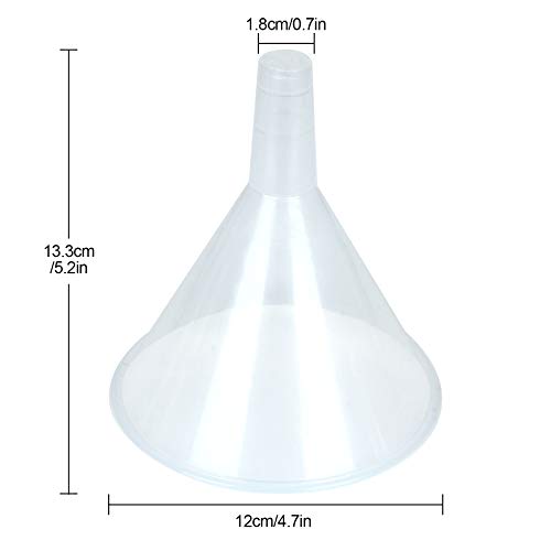 30Pcs Plastic Funnels Set, 4.7 Inch Wide Mouth Large Clear Funnels for Filling Water Bottles, Multipurpose Tool with Long Spout for Transferring Liquid, Spices, Powder, Lotion, Oils