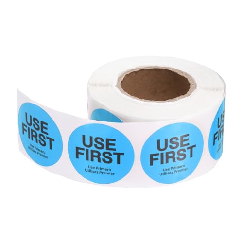 PATIKIL 500 Pcs USE First Stickers, 1.5 inch Round Use First Stickers Food Service Circle Inventory Control Adhesive Labels for Food Service Kitchen Restaurants Retail Storage Date, Blue - color: Blue, size: 1.5 Inch