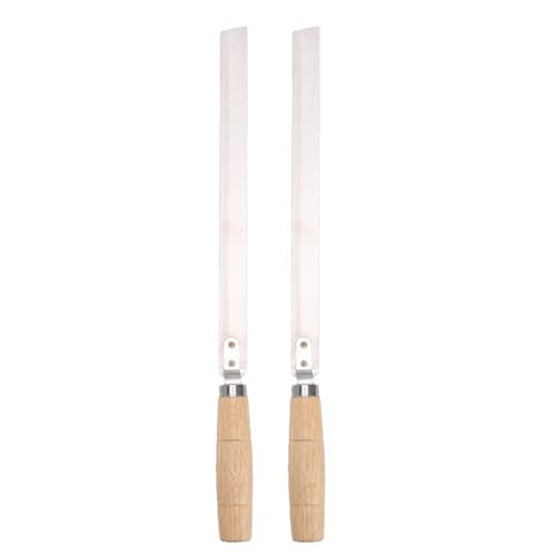 Pssopp 2 Pcs Honey Uncapping Knife, Tools Uncapping Scraper with Wooden Handle for Beekeepers Honey Extraction Tool Beekeeping Equipment 2 Pcs Knife, Stainless Steel