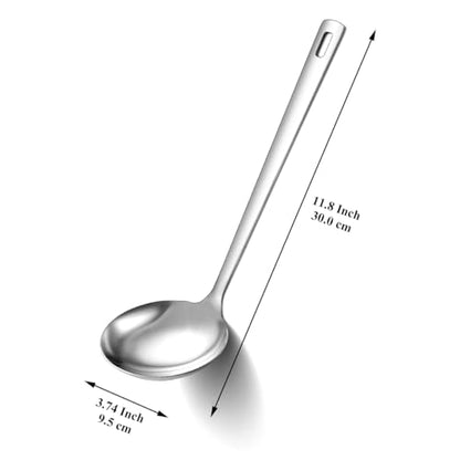 Berglander Stainless Steel Soup Ladle, 11.8" Durable Ladel Spoon for Serving or Cooking, Dishwasher Safe, Durable & Rust-Resistant Cooking Utensil