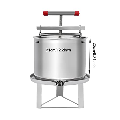 12.6L Fruit Honey Presser Bee Honey Press Extractor,Beeswax Presser Household Manual Honey Extractor Beekeeping Machine Grape Fruit Juice Press Extractor for Fruits,Vegetables.