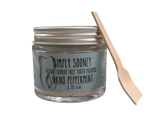 Simply Sooney Remineralizing Vegan Mineral Tooth Powder I Peppermint Nano-Hydroxyapatite Formula I Natural Ingredients I Stronger Teeth 1.5oz Glass Jar (1.5 oz Glass jar)
