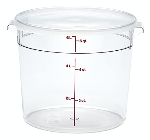 Cambro Food Storage Container - Round Series - 6 QT (Quart) - Commercial Grade for Food Prep (Clear) - size: 6 Quart