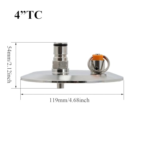 Tri Clamp 3"/4" End Cap with Gas Ball Lock Post and PRV 17 PSI Dry Hopper Accessories Homebrew Conical Fermenter Accessories(4TC) - color: 4TC