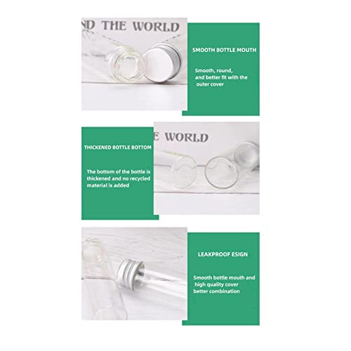 10ml Clear Glass Vials with Screw Caps Mini Bottles Aluminum Lids Small Sample Vials Leak-Proof Vials Glass Jars Cosmetics Container Oil Vials Test Bottles,100 Pcs