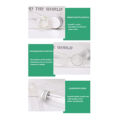 10ml Clear Glass Vials with Screw Caps Mini Bottles Aluminum Lids Small Sample Vials Leak-Proof Vials Glass Jars Cosmetics Container Oil Vials Test Bottles,100 Pcs