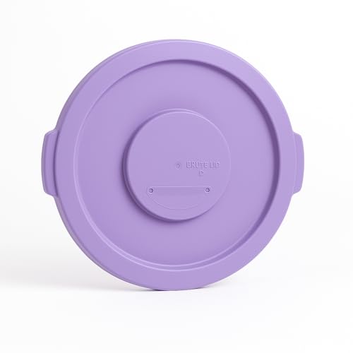 Plastic Round Lid For Trash Can/Ingredient Bin Trash Can Lid Trash Can Lid Hat Outdoor Trash Can Lids (Purple, 44 Gallon) - color: Purple, size: 44 Gallon