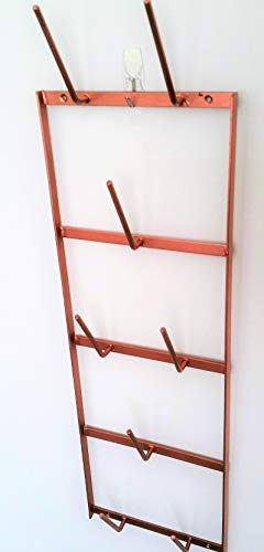 Glory & Grace Rustic Industrial Farmhouse Studio Wall Mount 8 Arm Bottle Tree Glass Drying Mug Dryer Rack (Copper) - color: Copper