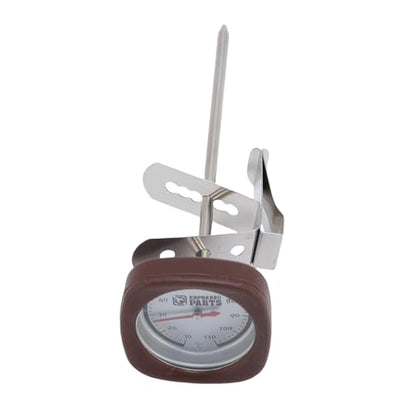 Instant Read Pocket Milk Frothing Thermometer with Clip, 304 Stainless Steel, Square Shape, Black, for Chocolate and Coffee Drinks (Brown) - color: Brown