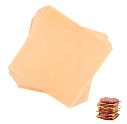 200Pcs 6" x 6" Unbleached Parchment Paper, Burger Patty Paper, Non-Stick Squares Wax Paper Sheets for Seperating Patty, Cookies, Baking, Wrapping Candies Brown - color: Brown Square, size: 6"X6" 200Pcs