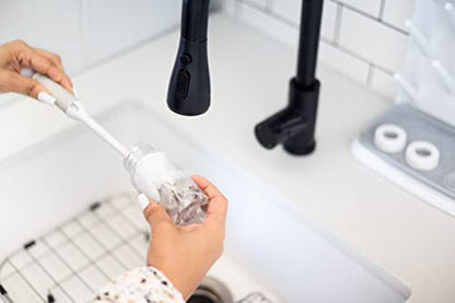 Ubbi Baby Bottle Cleaning Brush Set, Gray | Includes Nipple Brush, 2-in-1 Baby Bottle Brush Set, Standing Bottle Brush, Dishwasher Safe, Baby Registry Essential - size: One Size