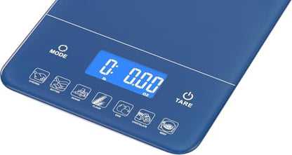 Ozeri Touch III Digital Kitchen Scale with Calorie Counter, 22 lbs (10 kg), Classic Blue - color: Classic Blue