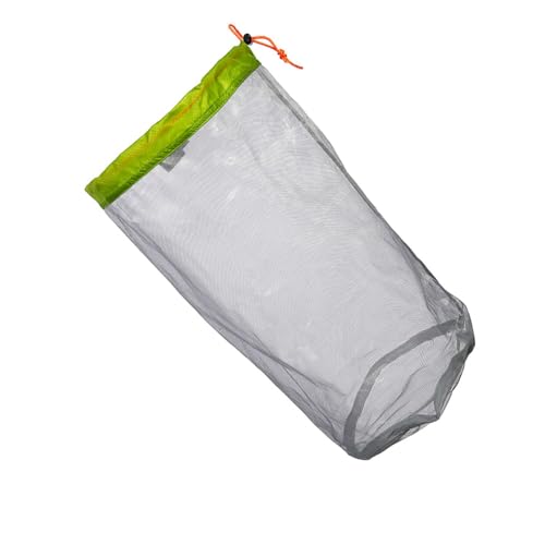 Camping Mesh Bag, Mesh Stuff Sack Light weight Nylon Mesh Drawstring Storage Bag for Travelling Hiking Camping Stuff Storage(L)