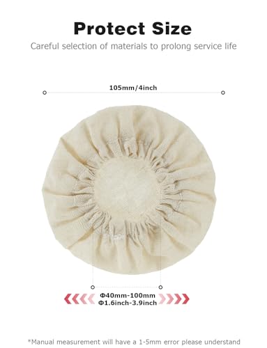 100% Linen Jar Covers, 5pcs Cloth Covers for Sourdough Starter Jars with Diameter of 3-4 Inch - color: Linen color