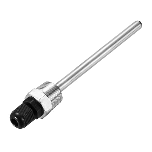 uxcell 8mm Dia G1/2 Thermowell Weldless Stainless Steel 304 with Cable Gland 150mm Length for Beer Fermenter, Black - color: Black, size: G1/2 x 150mm