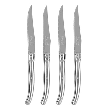 French Home Laguiole Connoisseur 4-Piece Stainless-Steel Steak Knife Set - color: Silver/Stainless-Steel