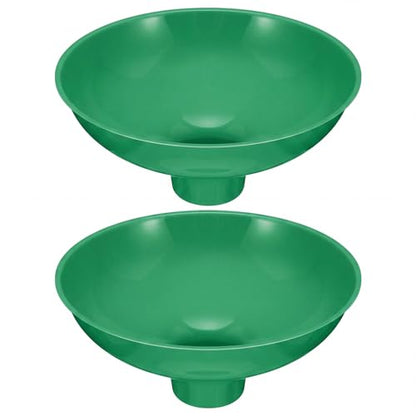 Vesici 2 Pack Extra Large Wide Mouth Funnel 2.5" x 10" Multi Purpose Filling Funnel Plastic Reusable for Water Softener Resin Tanks Carbon Media Jar Filling Use (Green) - color: Green