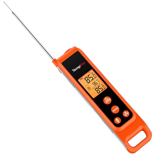 TempPro TP420 2-in-1 Instant Read Thermometer for Cooking, Infrared Thermometer with Meat Probe, Non-Contact Laser Meat Thermometer for Griddle Grill Pizza Oven HVAC Pool, Gift for Dad Husband - style: IR Thermometer with Meat Probe