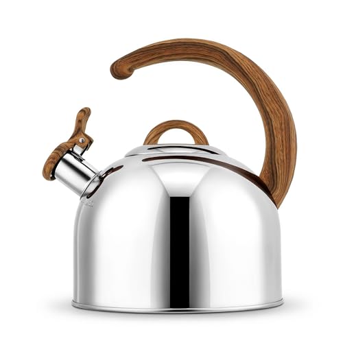 Harriet Tea Kettle Whistling Stovetop Tea Pot, 3.1QT Food Grade Stainless Steel Kettle for Boiling Water Coffee or Milk(Stainless Steel) - color: Stainless Steel