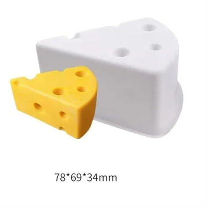 Cheese Shaped Silicone Baking Form for Mousse, Chocolate, Fudge, and Pastry, Reusable Dessert Decoration Pan for Home Kitchen(1 cheeses)