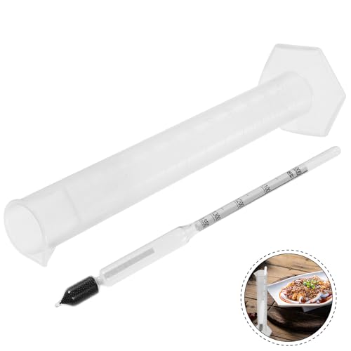 Dough Hydrometer and Graduated Cylinder Kit, 0-35° Baume Kitchen Hydrometer with Plastic Measuring Cup, Specific Gravity Tester for Food, Alcohol, and Starch Paste Density