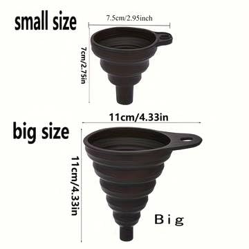4 Pack Collapsible Silicone Funnel Set, Food Grade Foldable Kitchen Funnels Small & Large Size for Liquid Transfer Water Bottle Filling Kitchen Gadgets Accessories