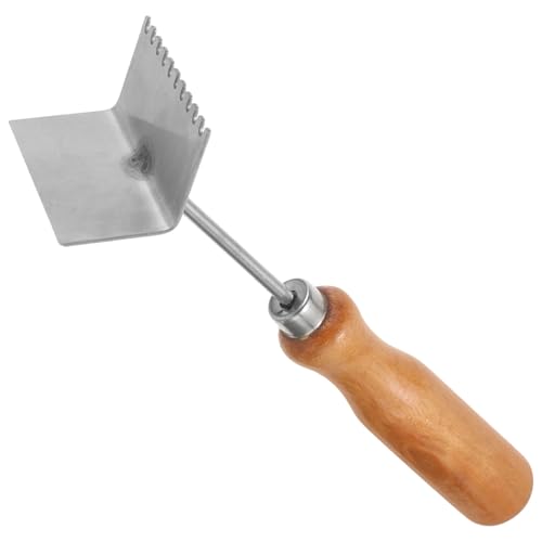 Stainless Steel Beehive Cleaning Shovel for Beekeeping with Wooden Handle, Hive Scraper Tool for Scraping Off Excess Wax and Lifting up Frames, Suitable for Beehive Frame and Boxes