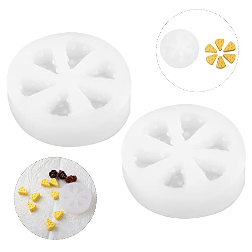 jojofuny 2inch Mini Cheese Silicone Mold, 2pcs Miniature 3D Silicone Mold for Dollhouse Soap Making, DIY Dessert Baking, Candle Making - color: Transparent, size: 5.5X5.5X1.5CM