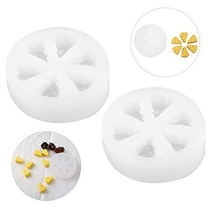 jojofuny 2inch Mini Cheese Silicone Mold, 2pcs Miniature 3D Silicone Mold for Dollhouse Soap Making, DIY Dessert Baking, Candle Making - color: Transparent, size: 5.5X5.5X1.5CM