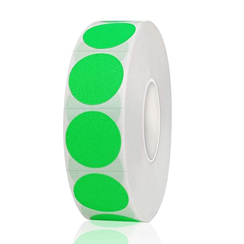 1200 Pieces 0.75 Inch Round Color Coding Label Garage Sale Stickers Blank Yard Sale Price Sticker Permanent Adhesive Dots Stickers,Easily Writable with Perforation Line (Fluorescent Green) - color: Fluorescent Green, size: 0.75 inch-1 roll