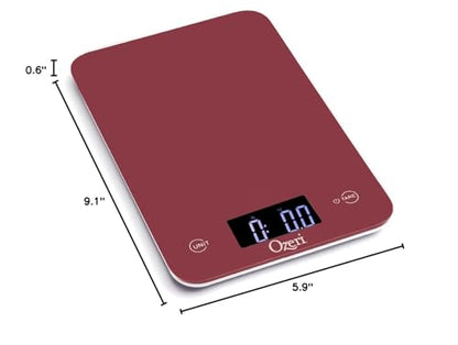Ozeri Touch Professional Tempered Glass Digital Kitchen Scale, Red Engine - color: Red Engine