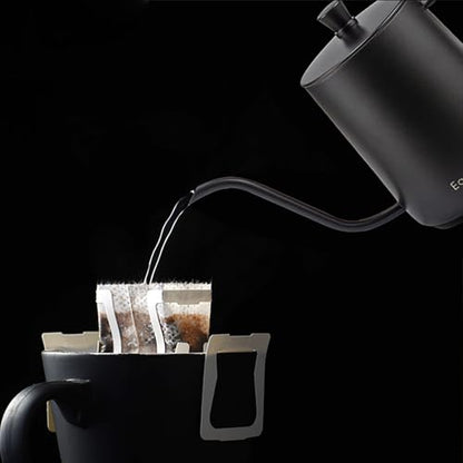 Easyworkz Gooseneck Pour Over Coffee Kettle 30 fl oz with Thermometer Stainless Steel Hand Drip Coffee Pot With Long Narrow Spout,Suitable for Induction Cookers - color: Black
